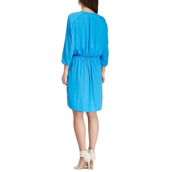 Diane Von Furstenberg Apona Silk Blend Tunic Dress In Electric Blue DVF Size 6 - Picture 3 of 16